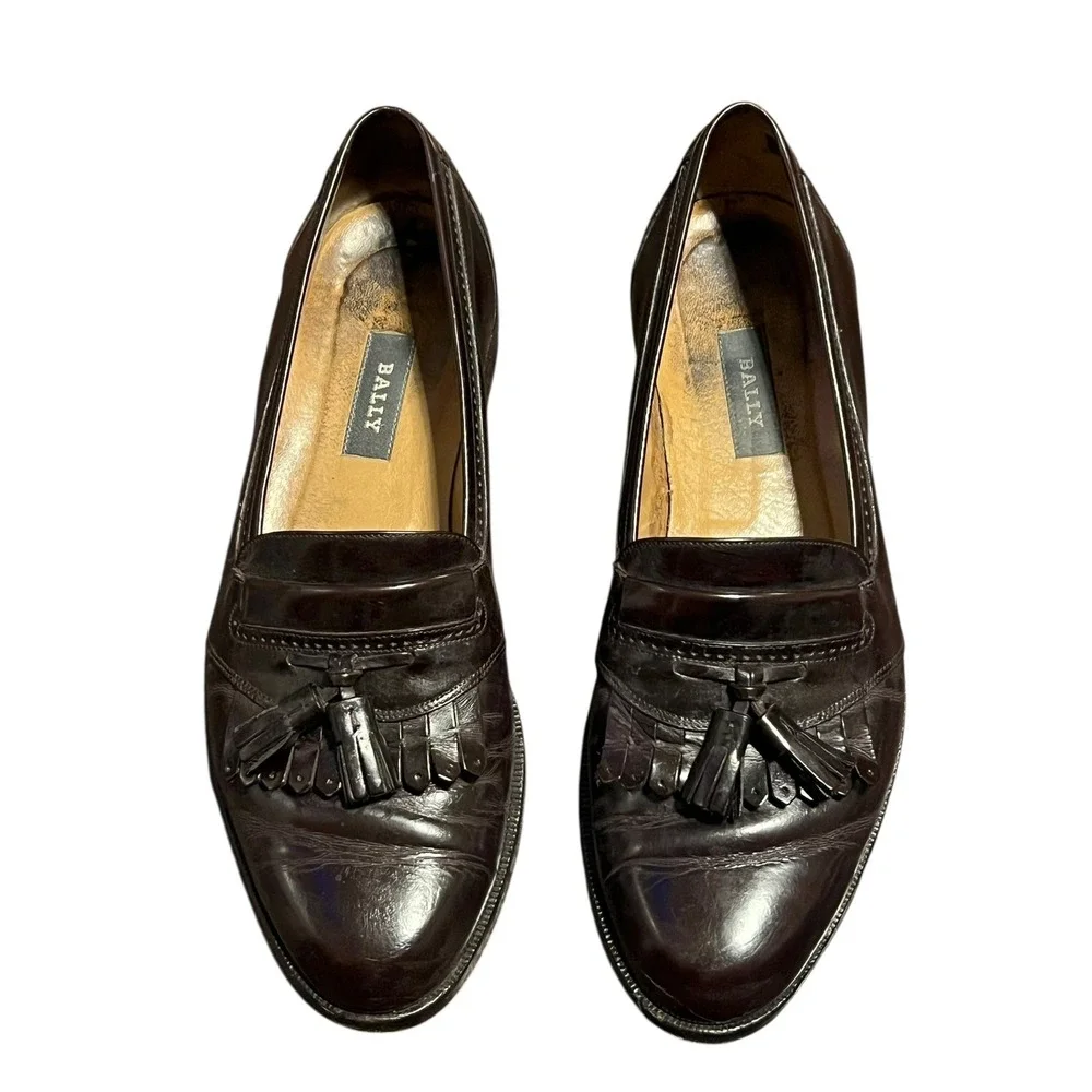 Bally Moresco Brown Tassel Kiltie Loafers Size US 9 D Made in‎ Italy